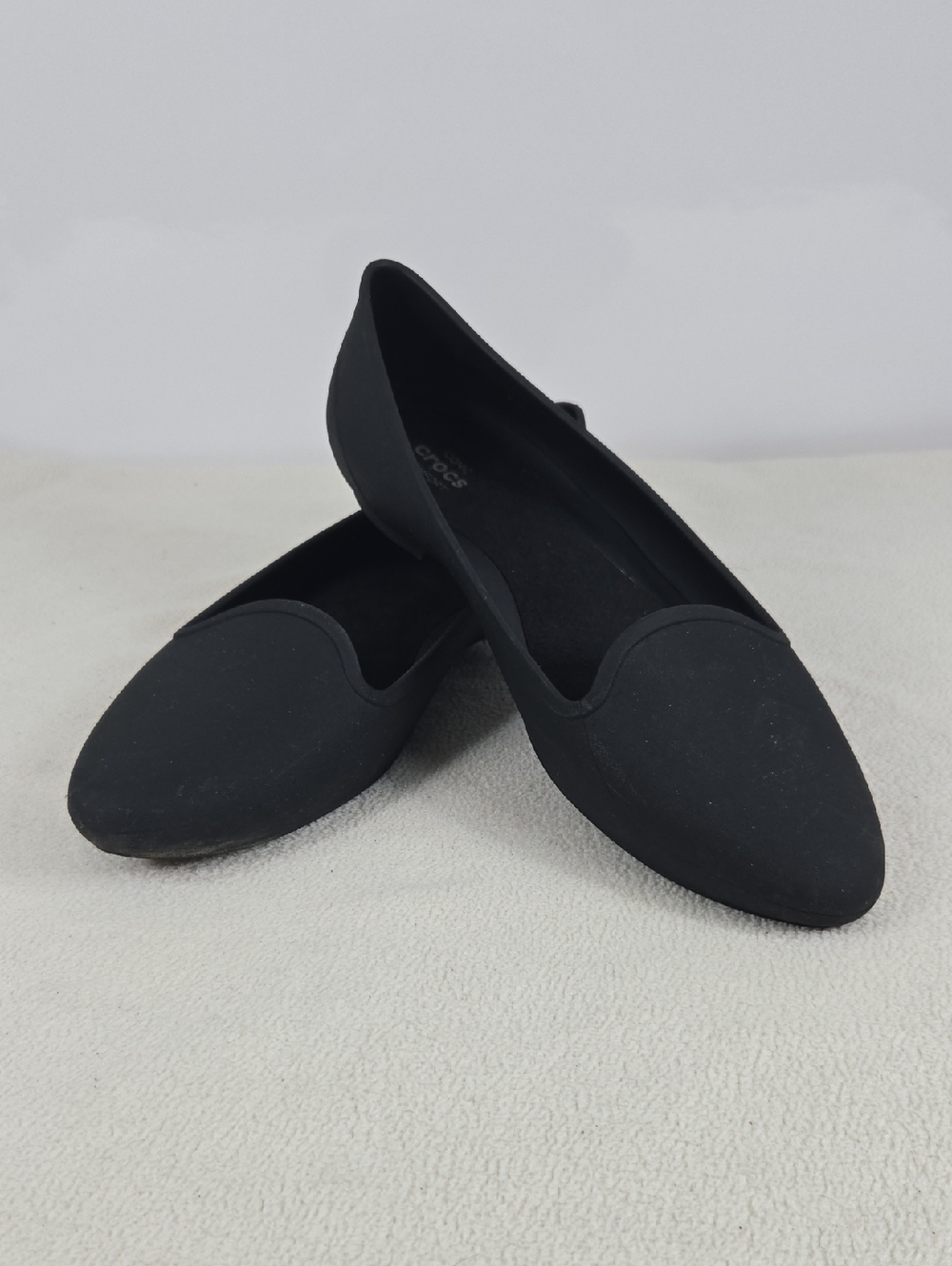 Black Women's Pointed Toe Flats - Crocs